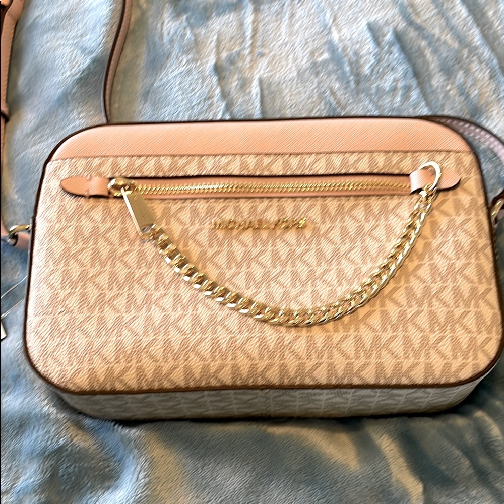 Michael Kors Blush and Beige Crossbody Bag